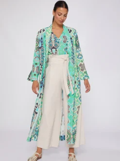 Vilagallo Abrigo Estampado Navajo Turquesa Discount