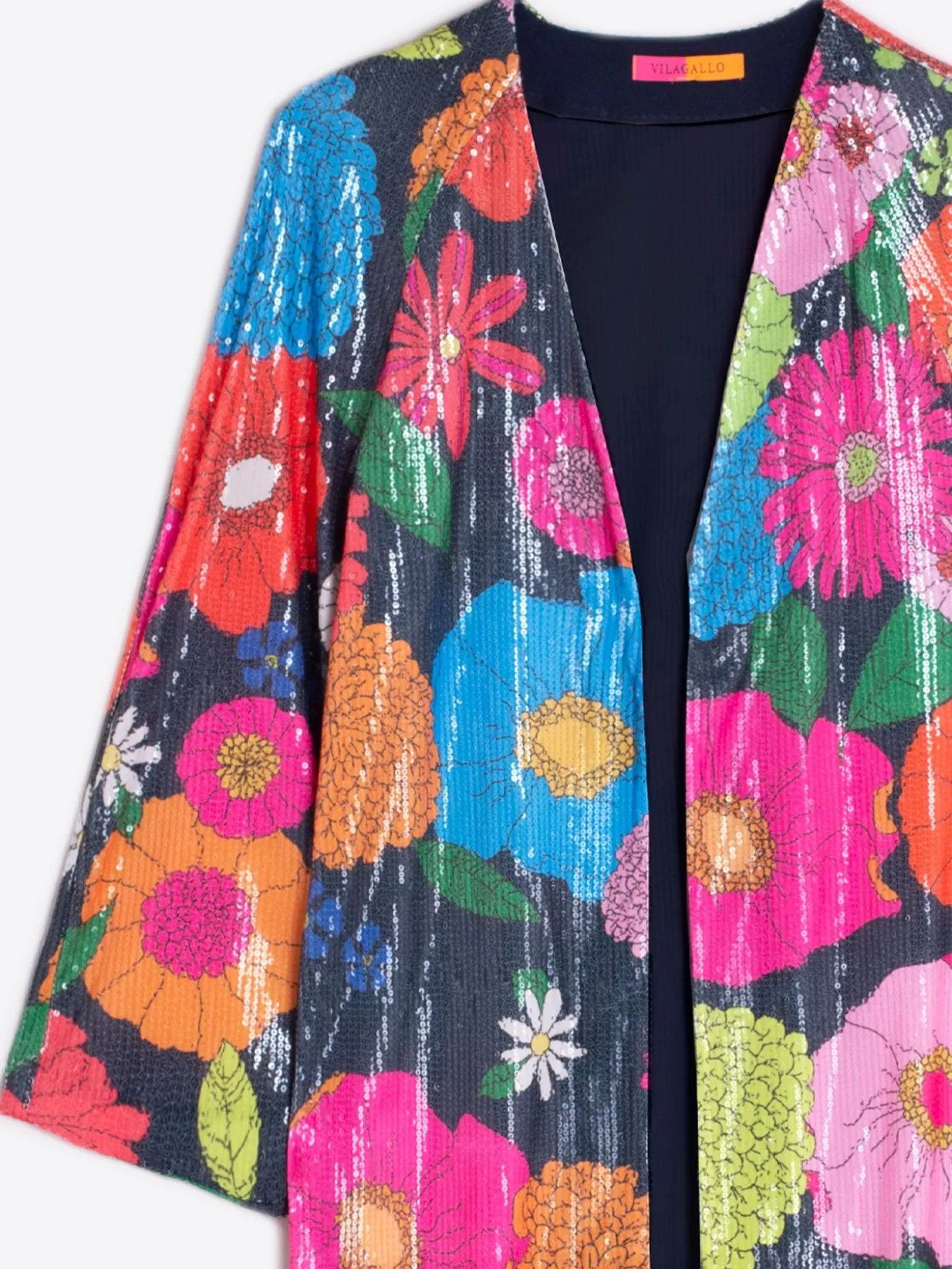 Vilagallo Abrigo Lentejuelas Maxi Flowers Online