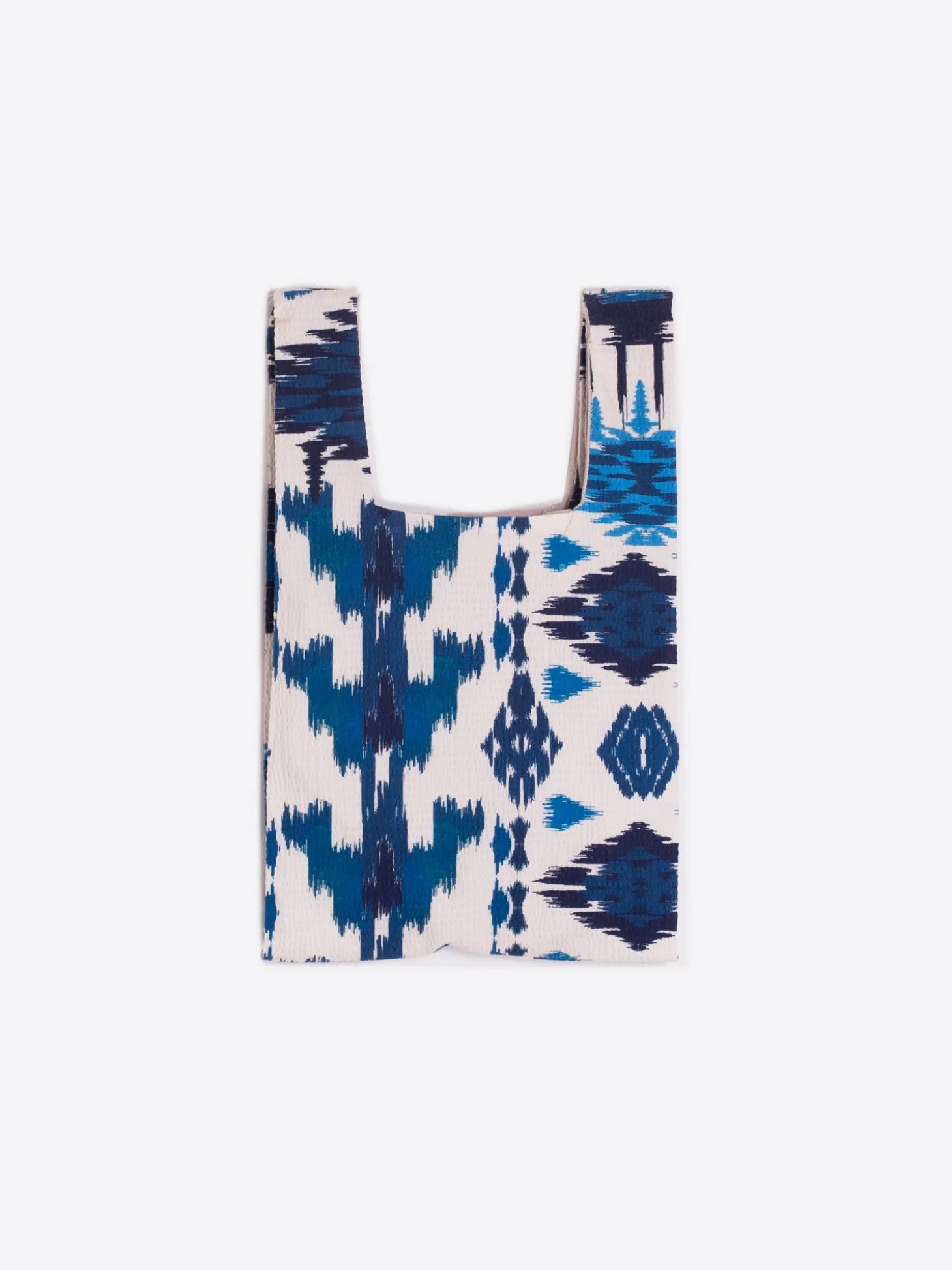 Vilagallo Bolso Estampado Ikat Azul Fashion