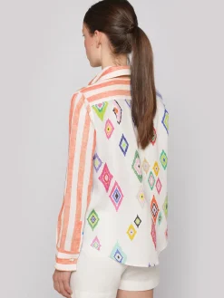 Vilagallo Camisa 100% Lino Rayas Espalda Estampada Sale
