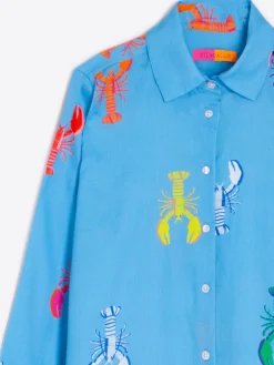 Vilagallo Camisa Algodon Estampado Langosta Multicolor Outlet