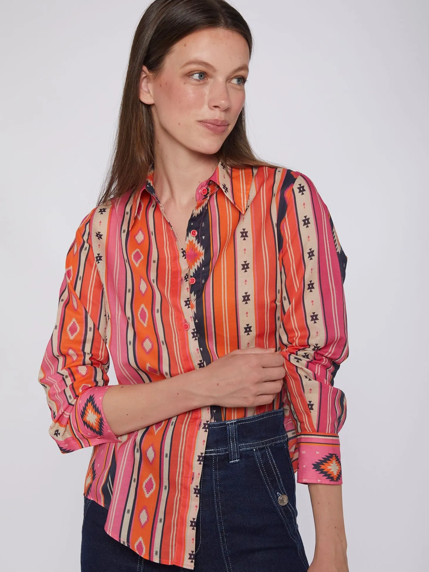 Vilagallo Camisa Algodon Estampado Navajo Cheap