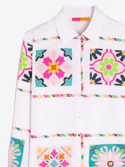 Vilagallo Camisa Algodon Estampado Azulejos Hot