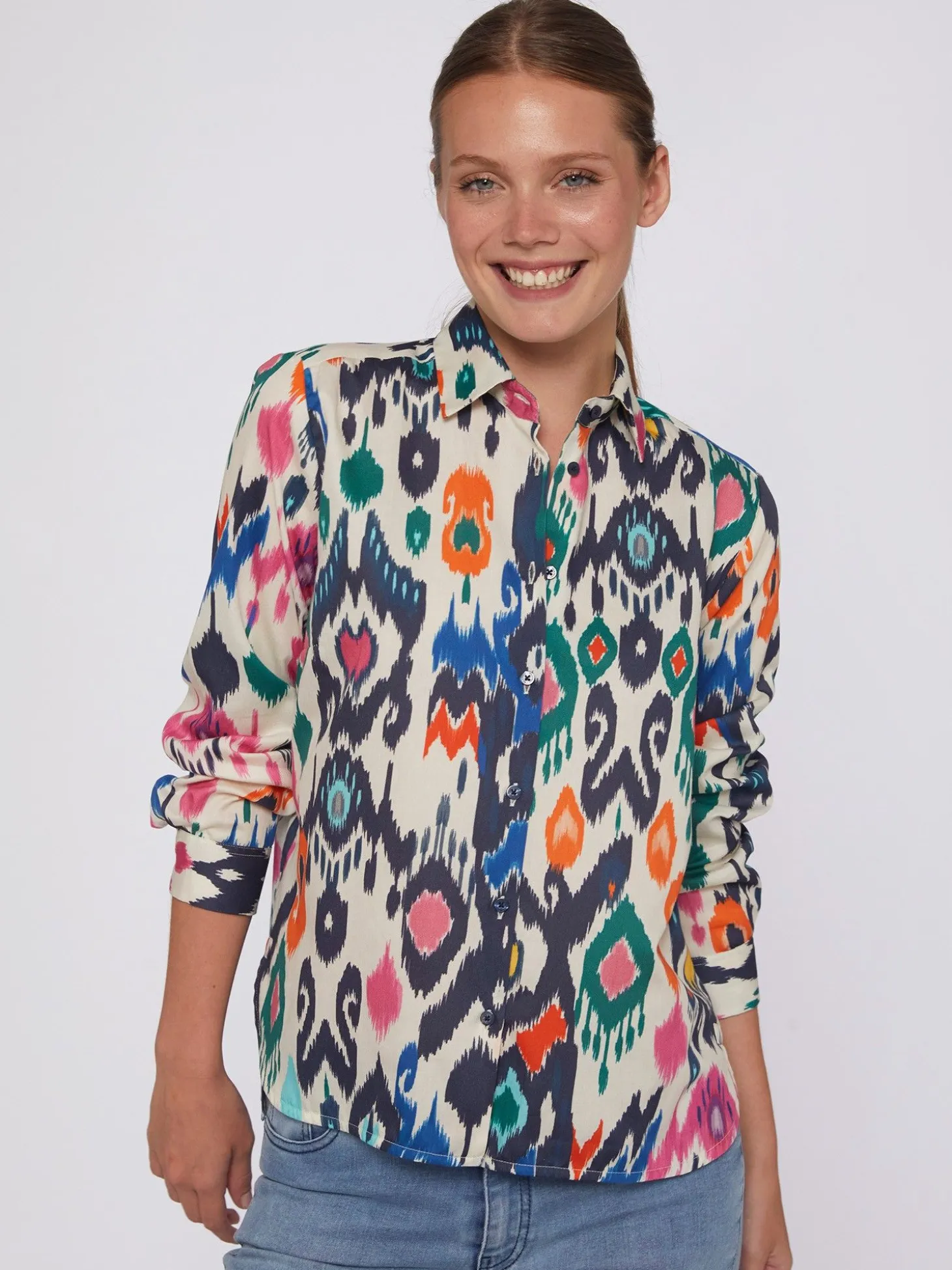 Vilagallo Camisa Algodon Estampado Ikat Fashion
