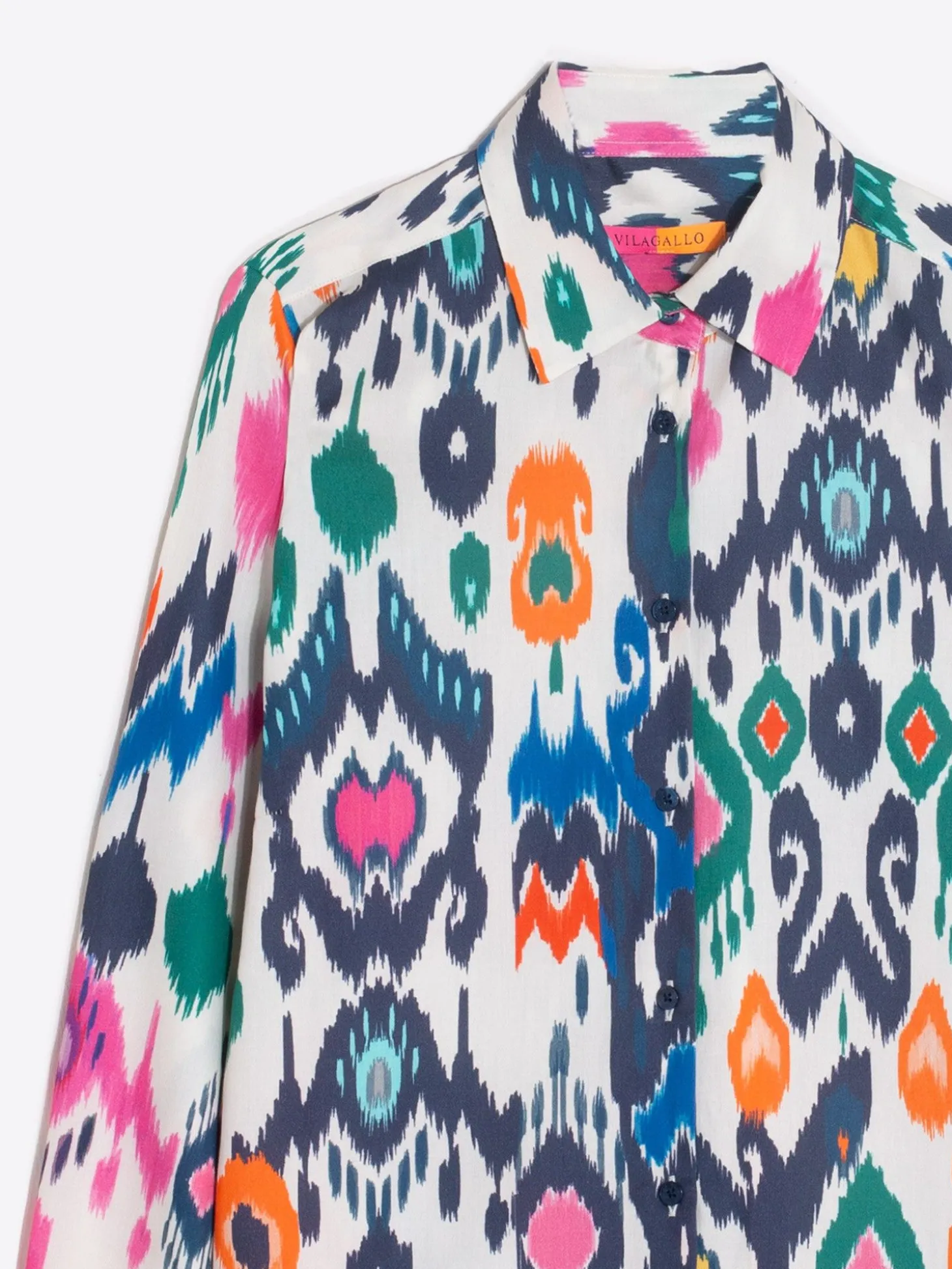 Vilagallo Camisa Algodon Estampado Ikat Fashion