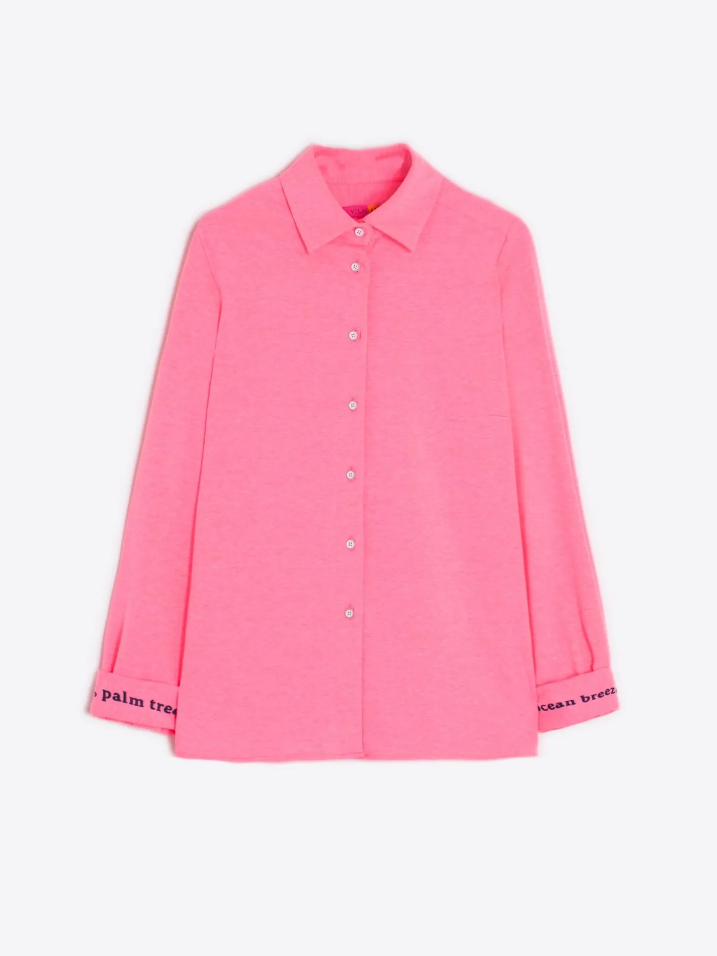 Vilagallo Camisa Bordada Punto Rosa Fluor Cheap