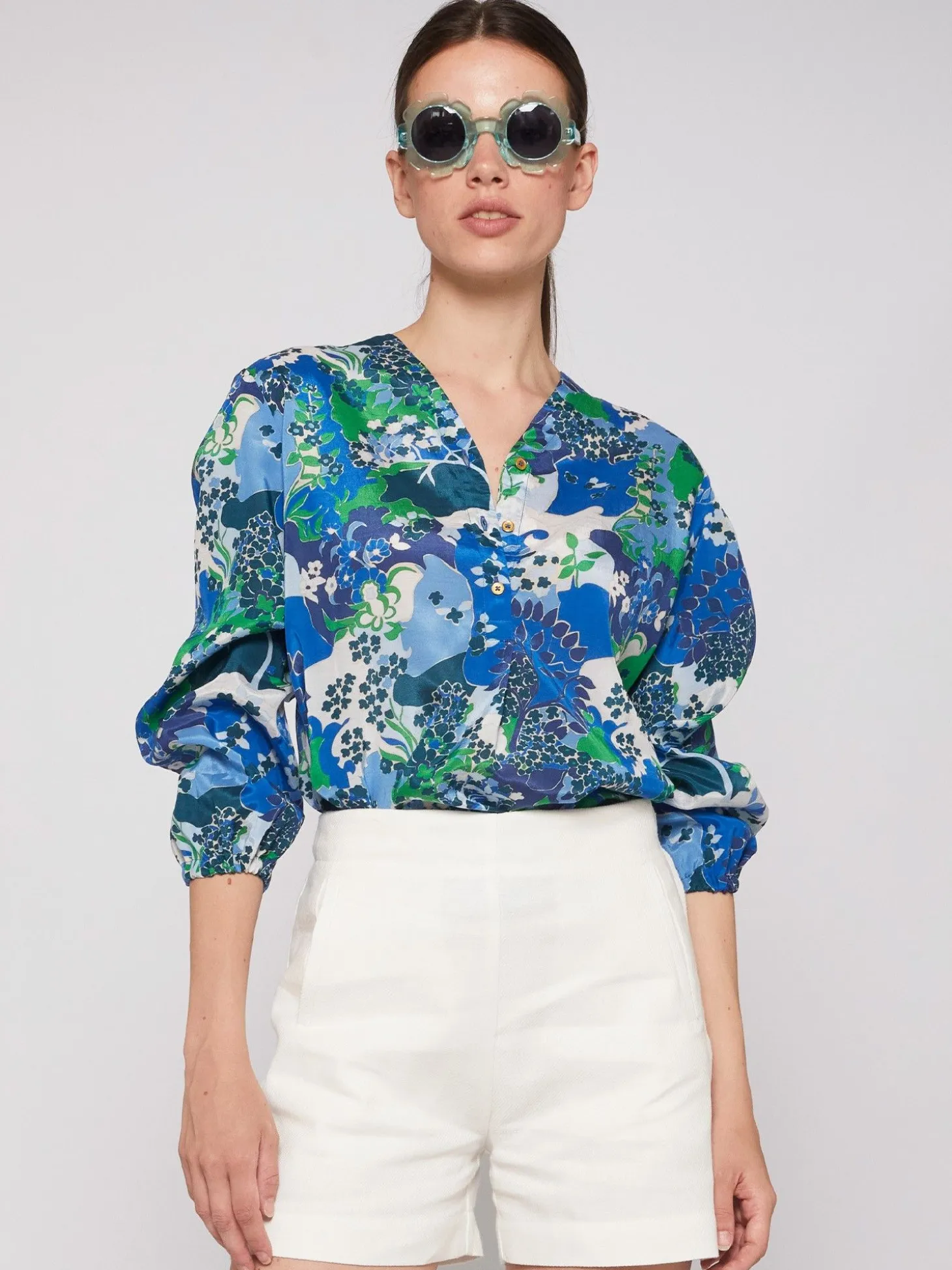 Vilagallo Camisa Estampado Blue Blossom New