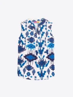 Vilagallo Camisa Estampado Ikat Azul Shop