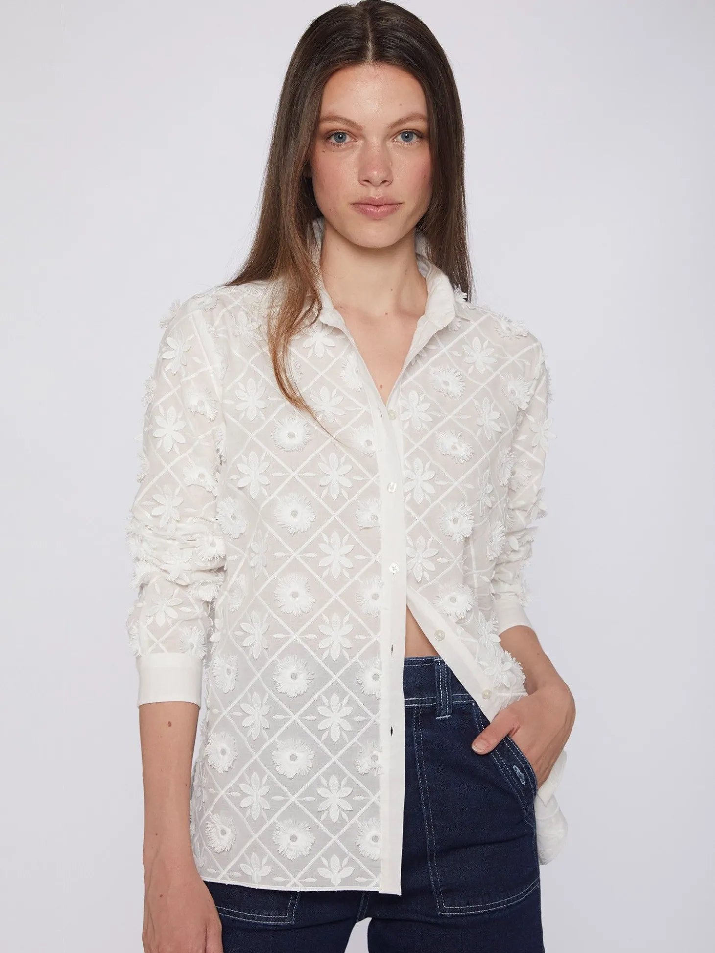 Vilagallo Camisa Flores Bordadas New
