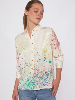 Vilagallo Camisa Fluida Jacquard Estampado Arte Online