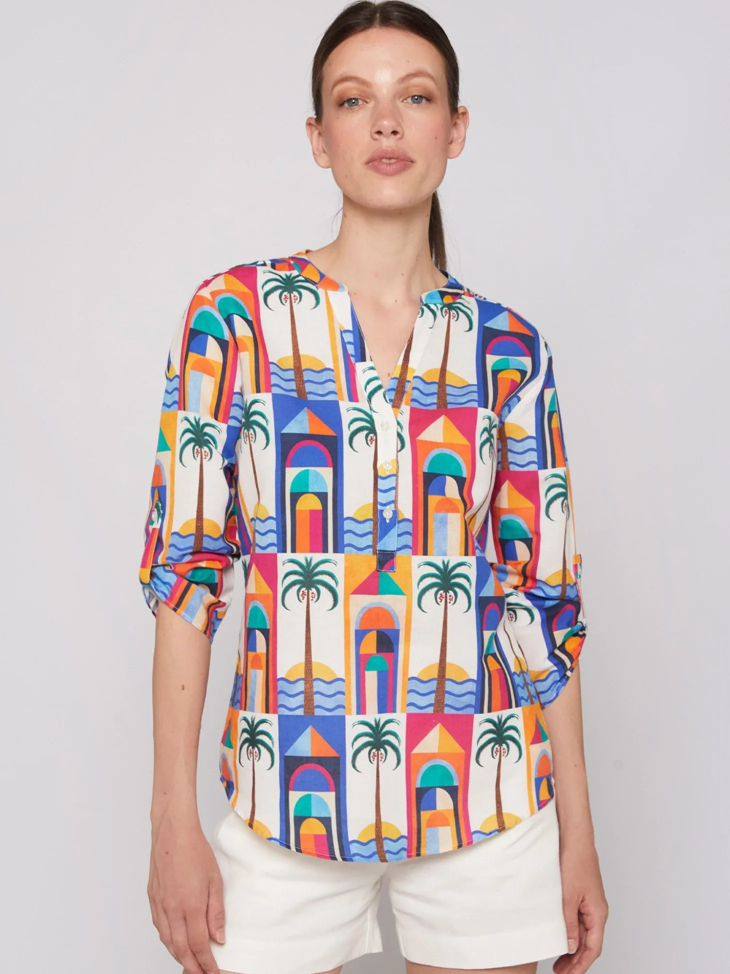 Vilagallo Camisa Francina Palm Beach Linen Cotton Online