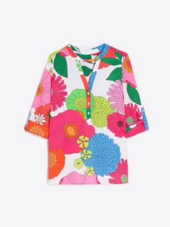 Vilagallo Camisa Francina White Maxi Flower New