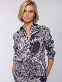 Vilagallo Camisa Lino Estampado Paisley Online