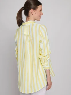 Vilagallo Camisa Lino Rayas Amarillas Hot