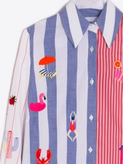 Vilagallo Camisa Mafalda Emb Multistripe New