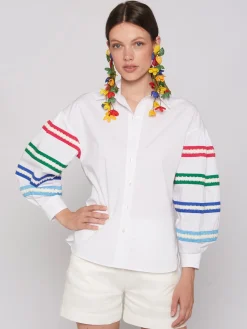 Vilagallo Camisa Mangas Abullonadas Popelin Blanco Store