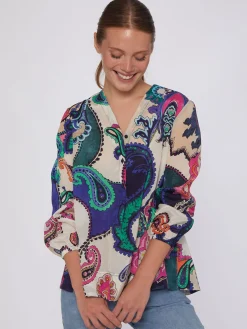 Vilagallo Camisa Maxi Paisley Print Outlet