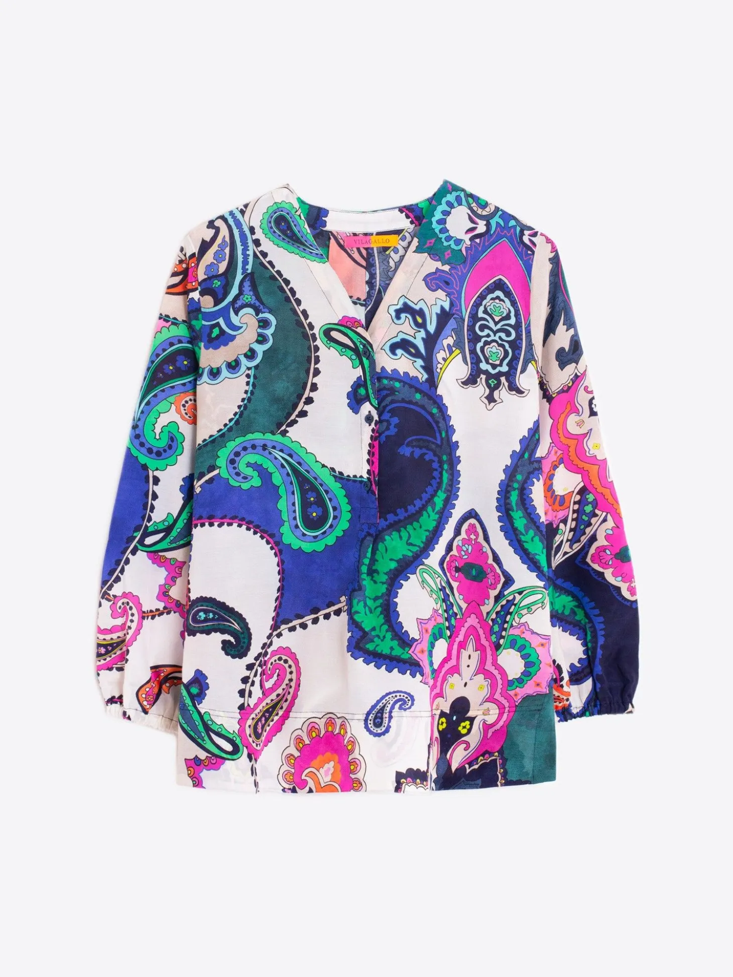 Vilagallo Camisa Maxi Paisley Print Outlet