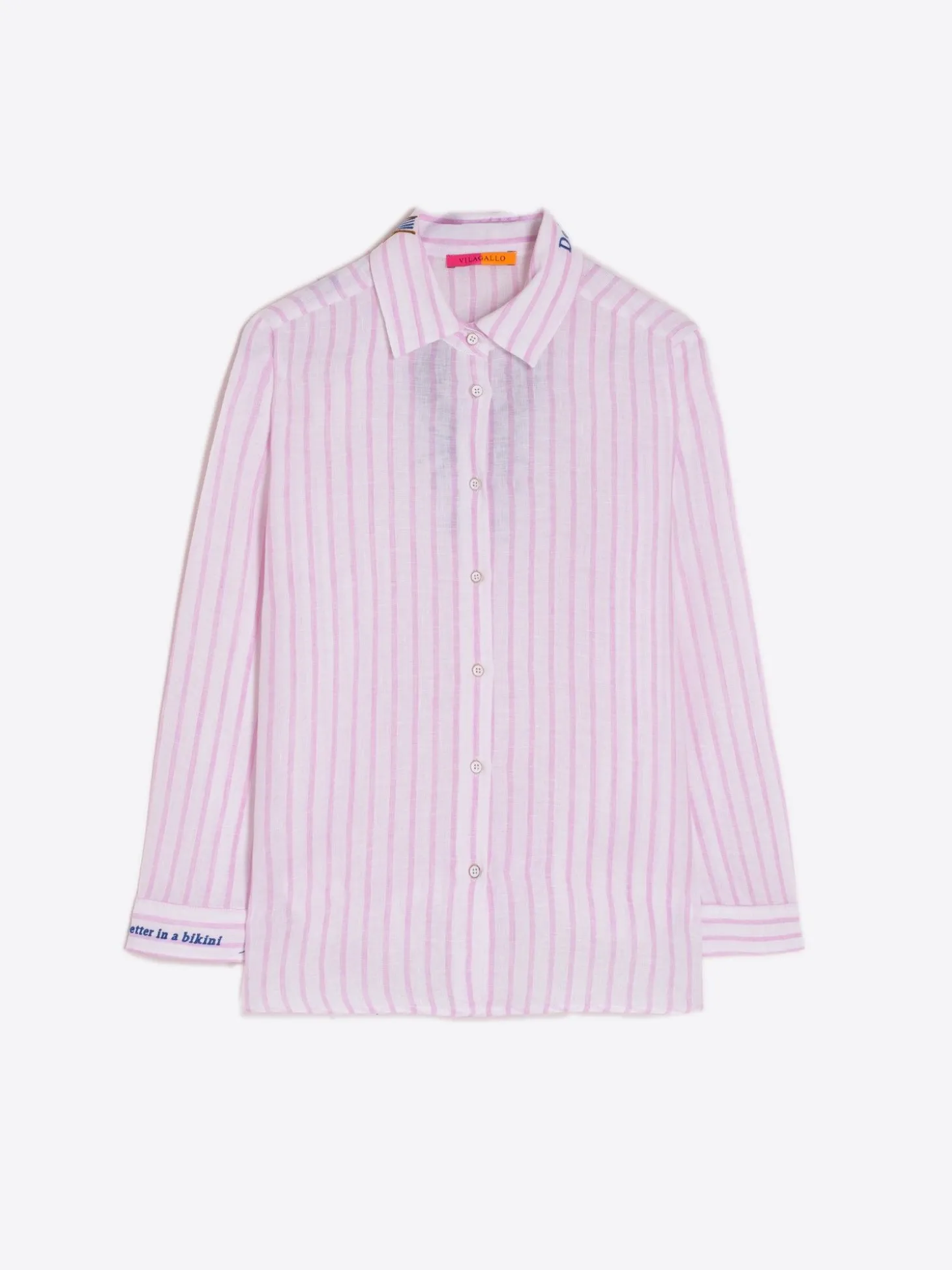 Vilagallo Camisa Petra Emb Pink Stripe M Online
