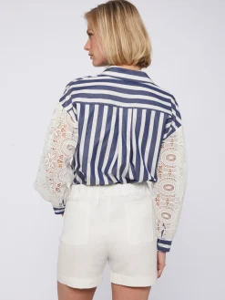 Vilagallo Camisa Rayas Mangas Guipour Discount