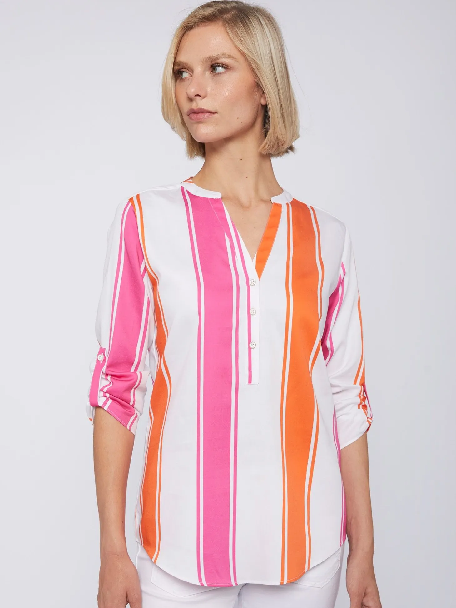 Vilagallo Camisa Rayas Rosa Naranja Cheap