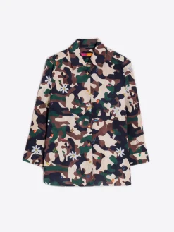 Vilagallo Camisa Sara Camouflage Embroidery Print Discount