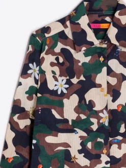 Vilagallo Camisa Sara Camouflage Embroidery Print Discount