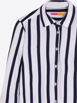 Vilagallo Camisa Sara Ecru Navy Stripe Knit Best Sale