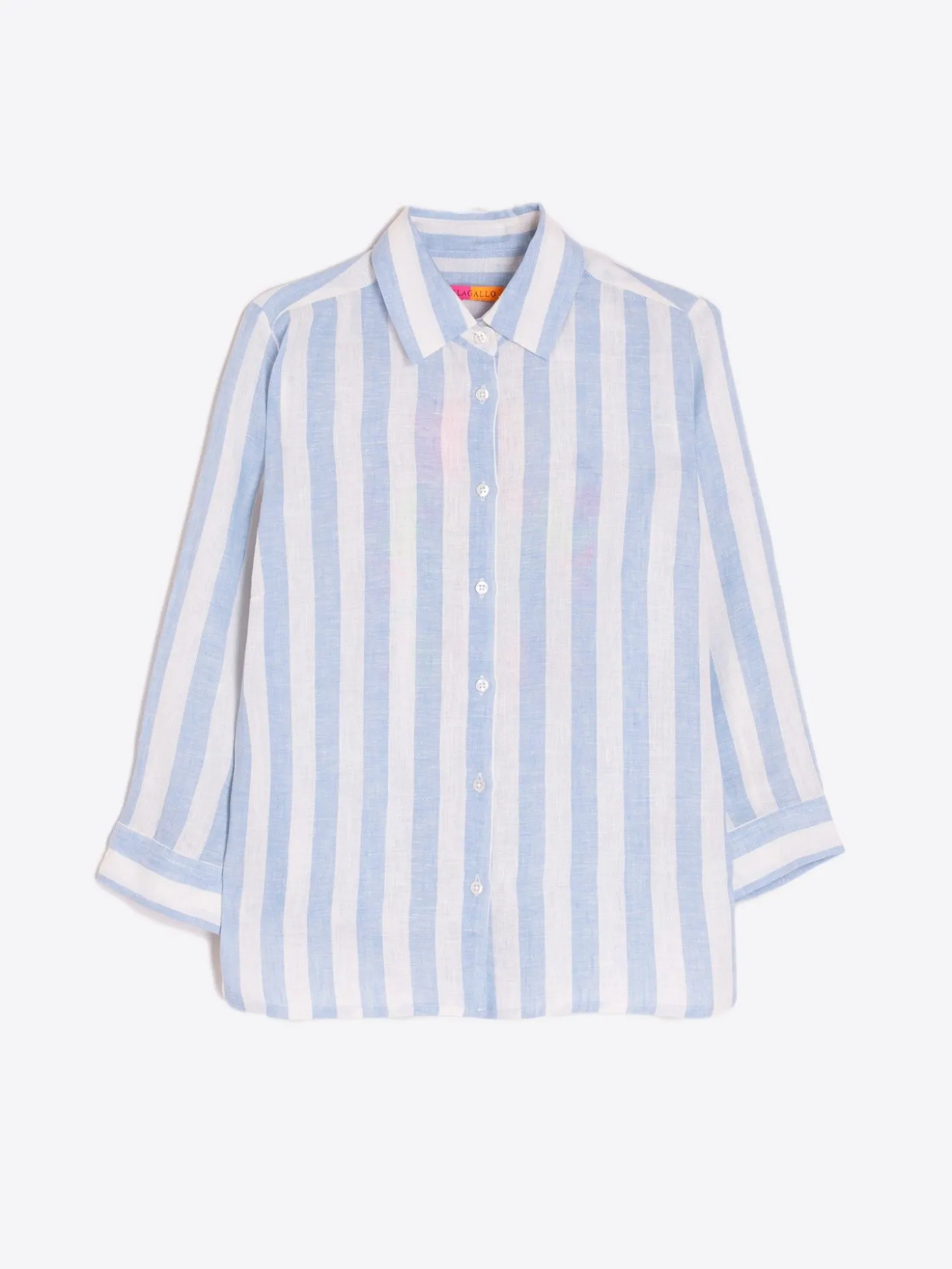 Vilagallo Camisa Sara Emb Blue Linen Stripe L Best
