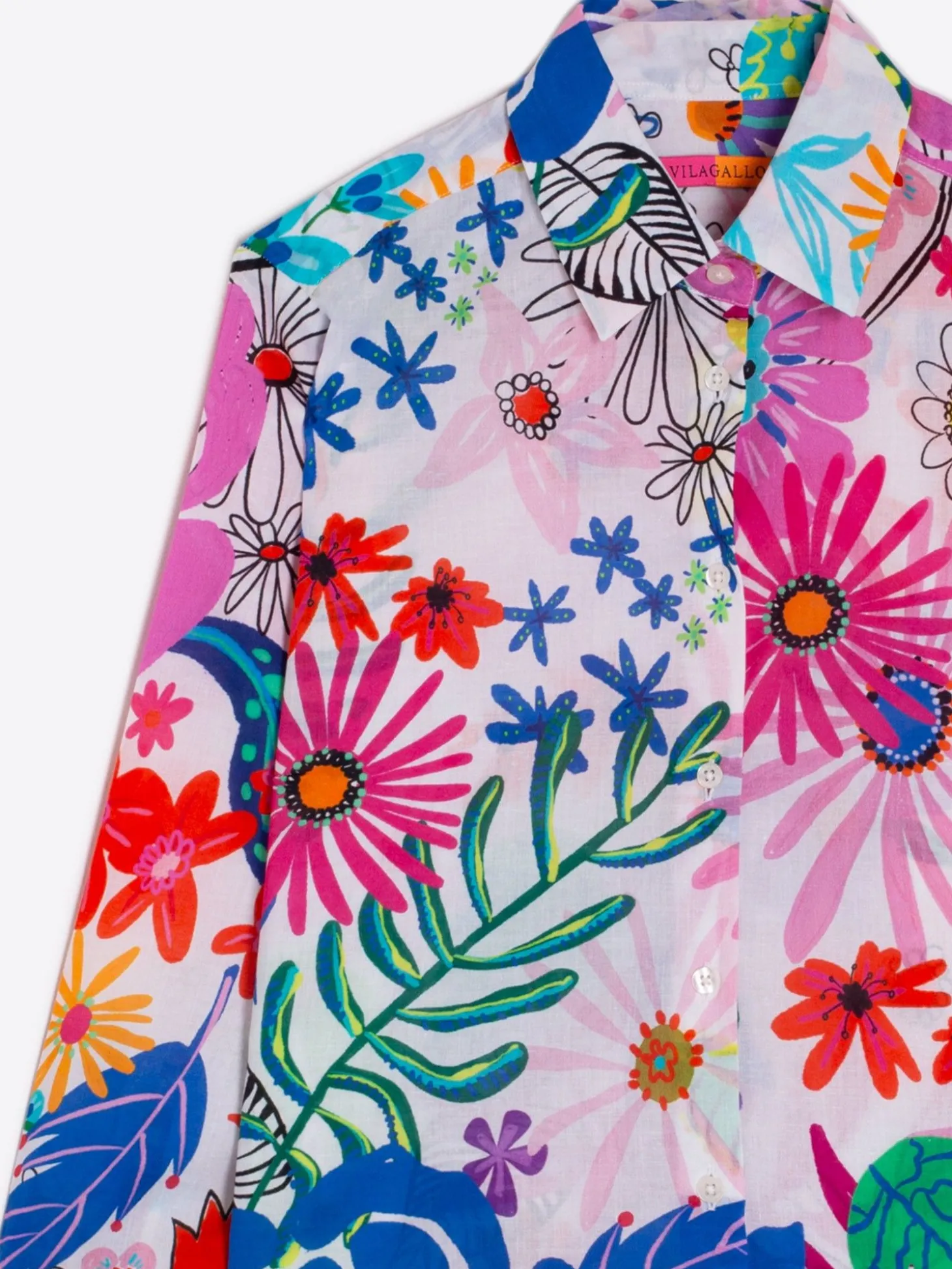 Vilagallo Camisa Sara Maxi Watercolour Flower Flash Sale