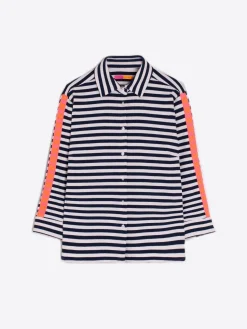 Vilagallo Camisa Sara Navy Stripe Canale Discount