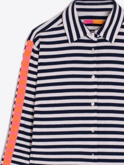 Vilagallo Camisa Sara Navy Stripe Canale Discount