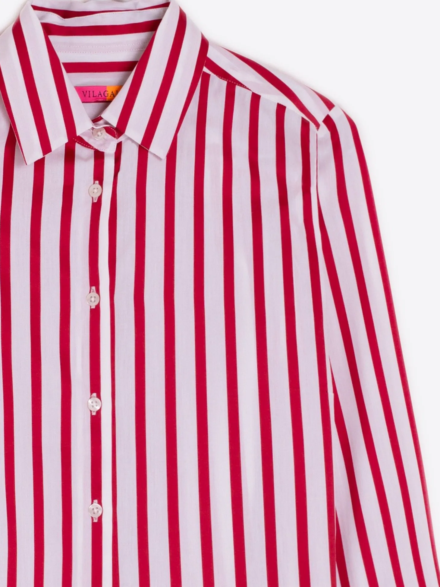 Vilagallo Camisa Sara Red Stripe Cotton Hot