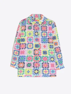 Vilagallo Camisa Seersucker Estampado Crochet New