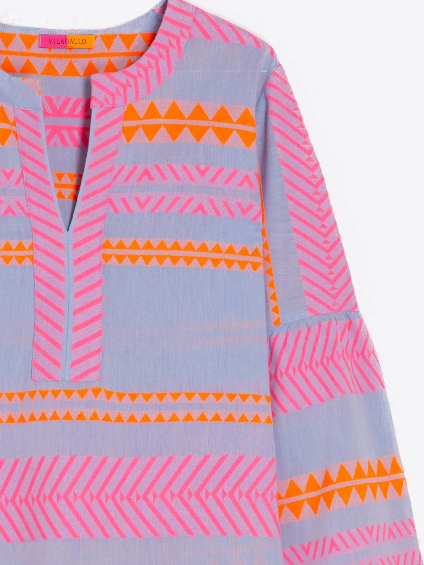Vilagallo Camisa Tilda Milos Blue Neon Flash Sale
