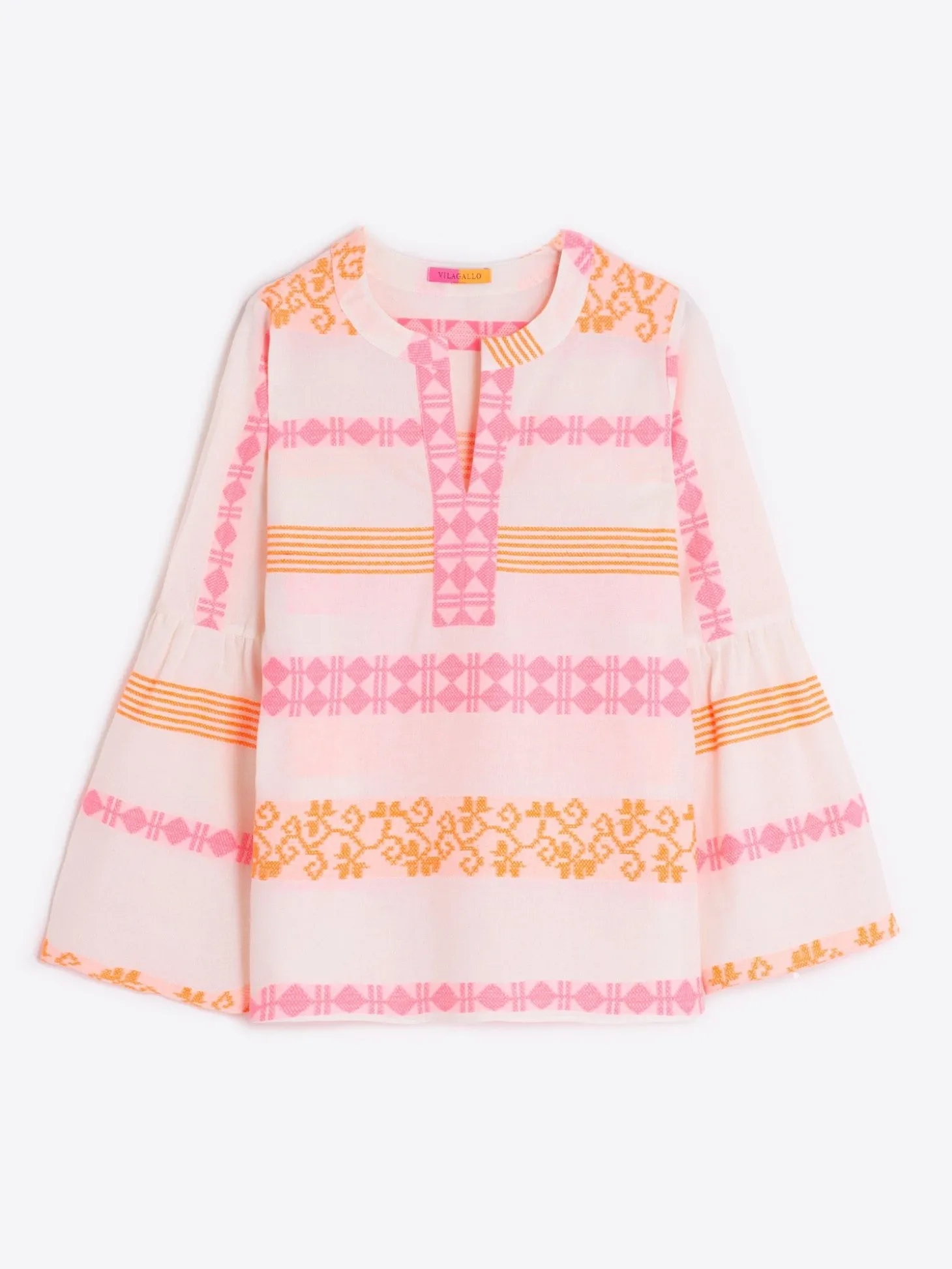Vilagallo Camisa Volante Manga Jacquard Fluor Store