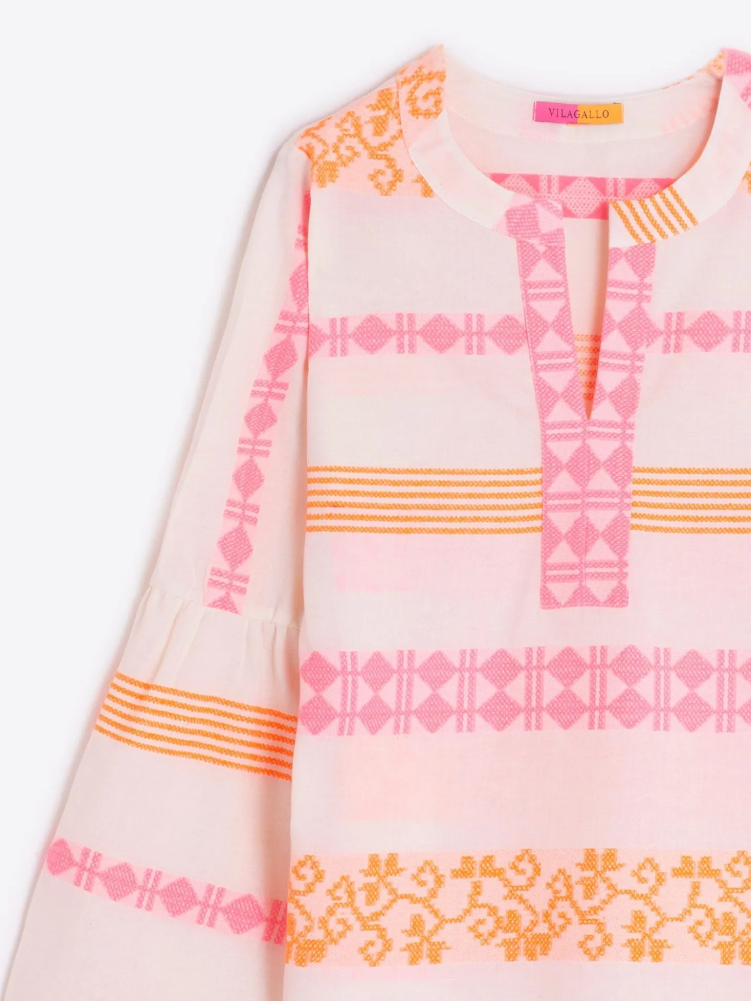 Vilagallo Camisa Volante Manga Jacquard Fluor Store