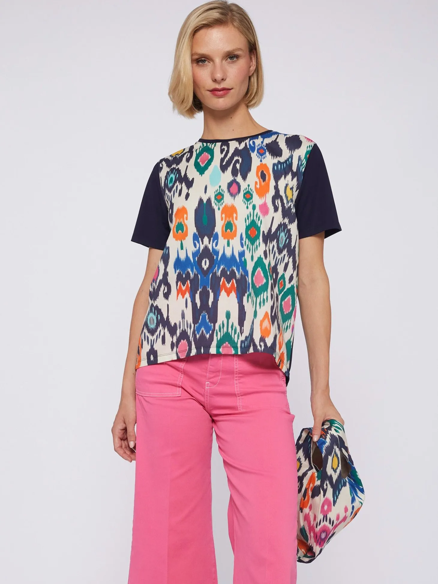 Vilagallo Camiseta Algodon Estampado Ikat Discount