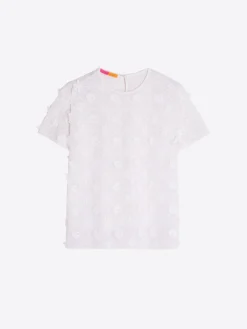 Vilagallo Camiseta Flores Bordadas Blanca Hot