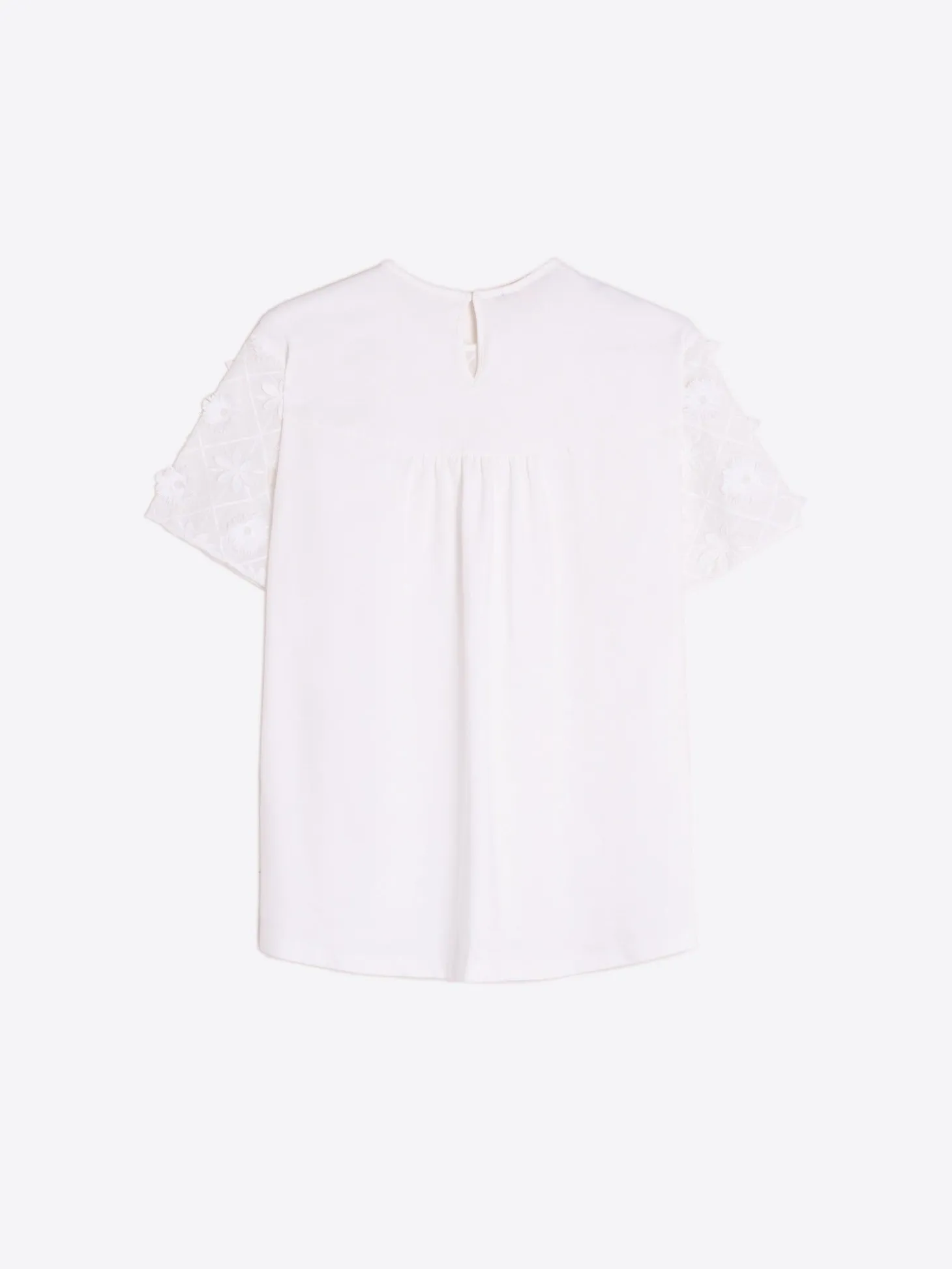 Vilagallo Camiseta Flores Bordadas Blanca Hot