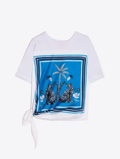 Vilagallo Camiseta Nudo Delantero Azul Tropical Shop