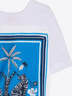 Vilagallo Camiseta Nudo Delantero Azul Tropical Shop