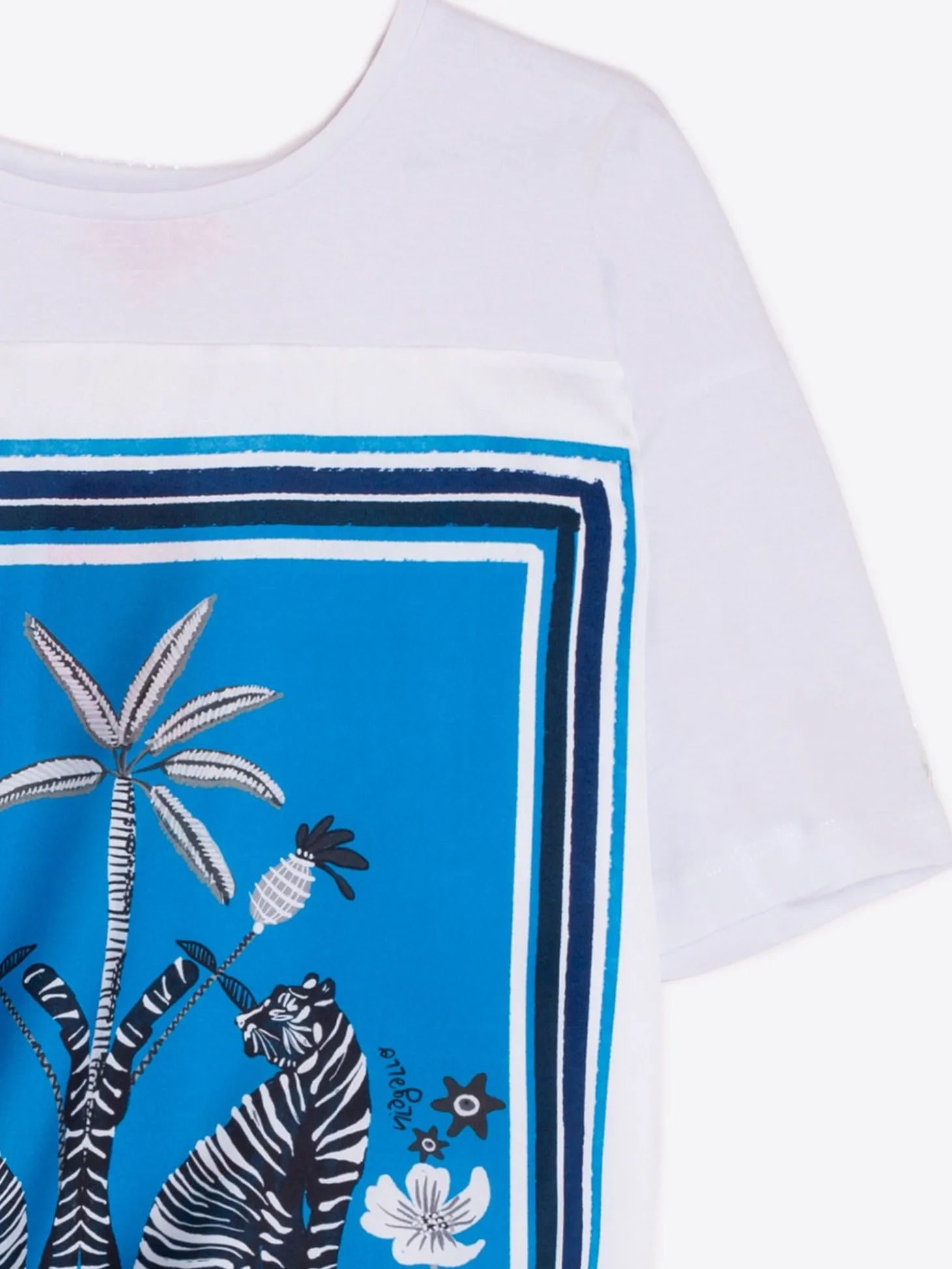 Vilagallo Camiseta Nudo Delantero Azul Tropical Shop
