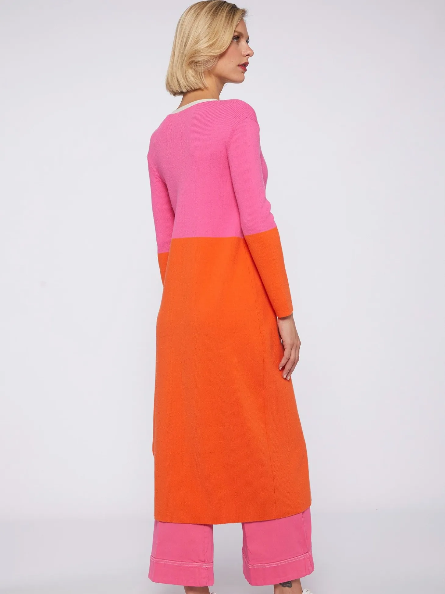 Vilagallo Cardigan Bicolor Rosa Naranja Cheap