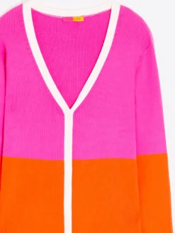Vilagallo Cardigan Bicolor Rosa Naranja Cheap