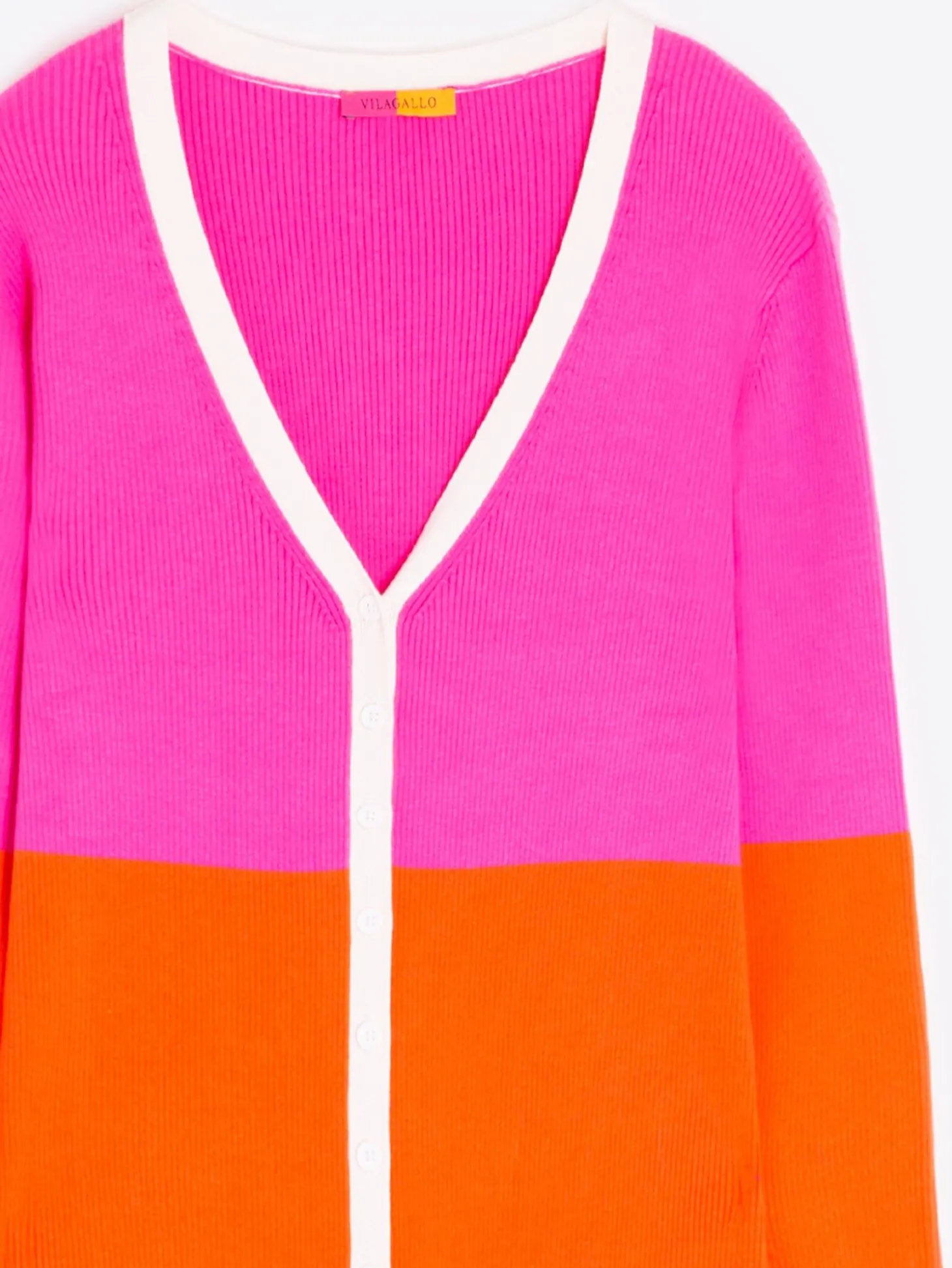Vilagallo Cardigan Bicolor Rosa Naranja Cheap