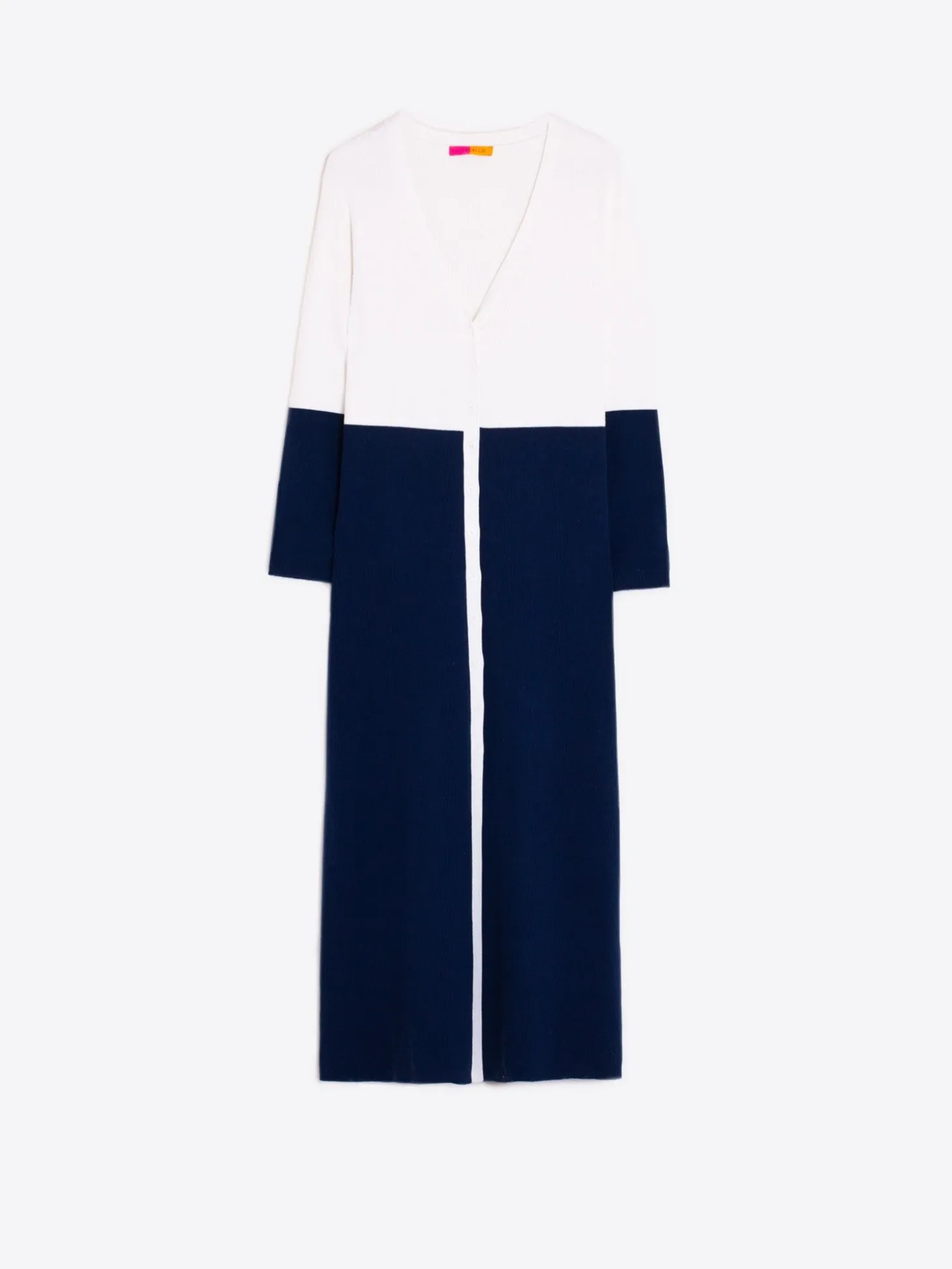 Vilagallo Cardigan Punto Bicolor Marino Best Sale