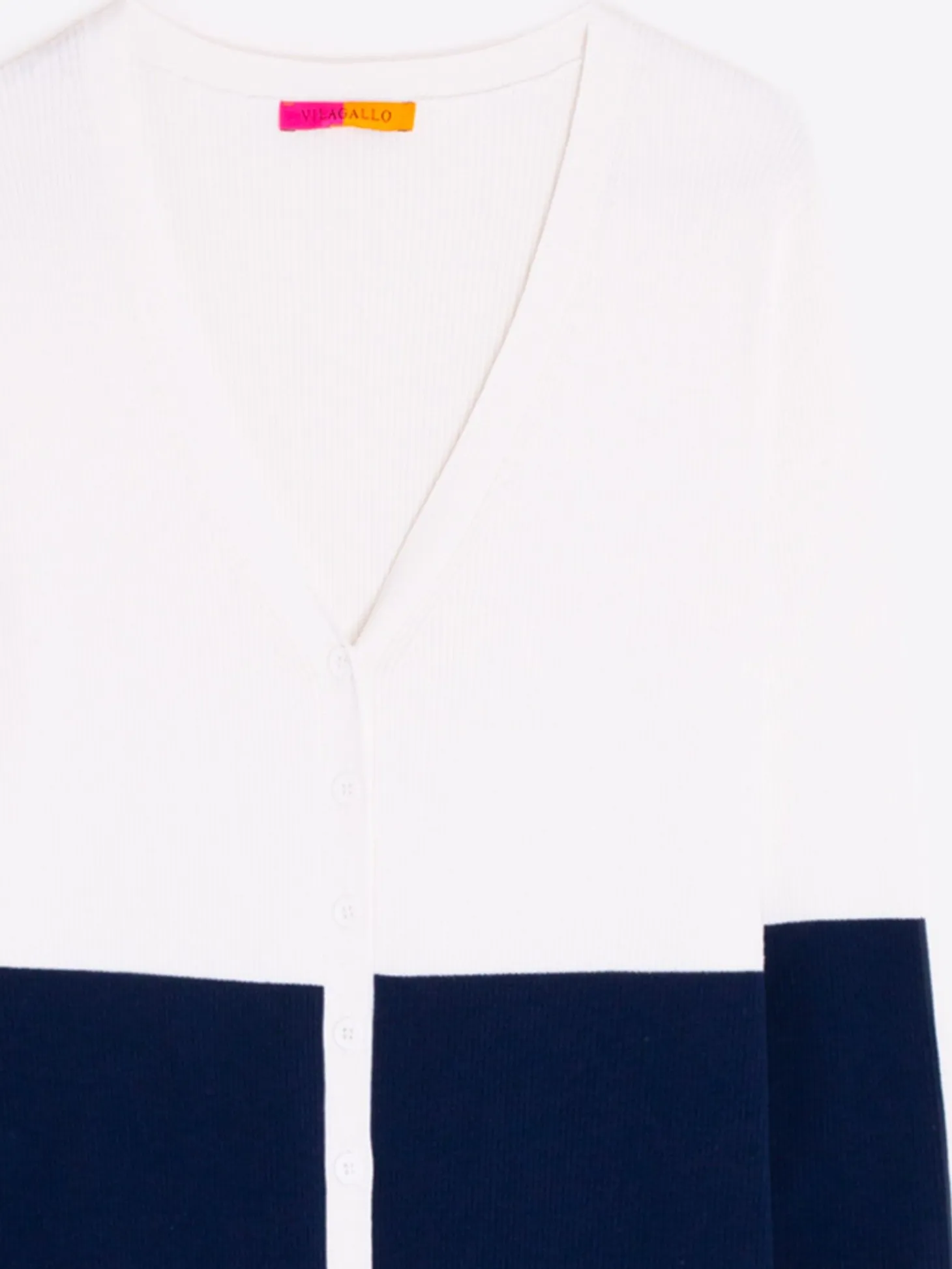 Vilagallo Cardigan Punto Bicolor Marino Best Sale