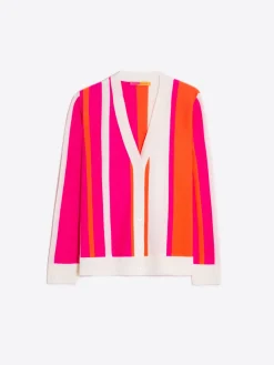 Vilagallo Cardigan Punto Rayas 100% Lana Merino Extrafina Best Sale