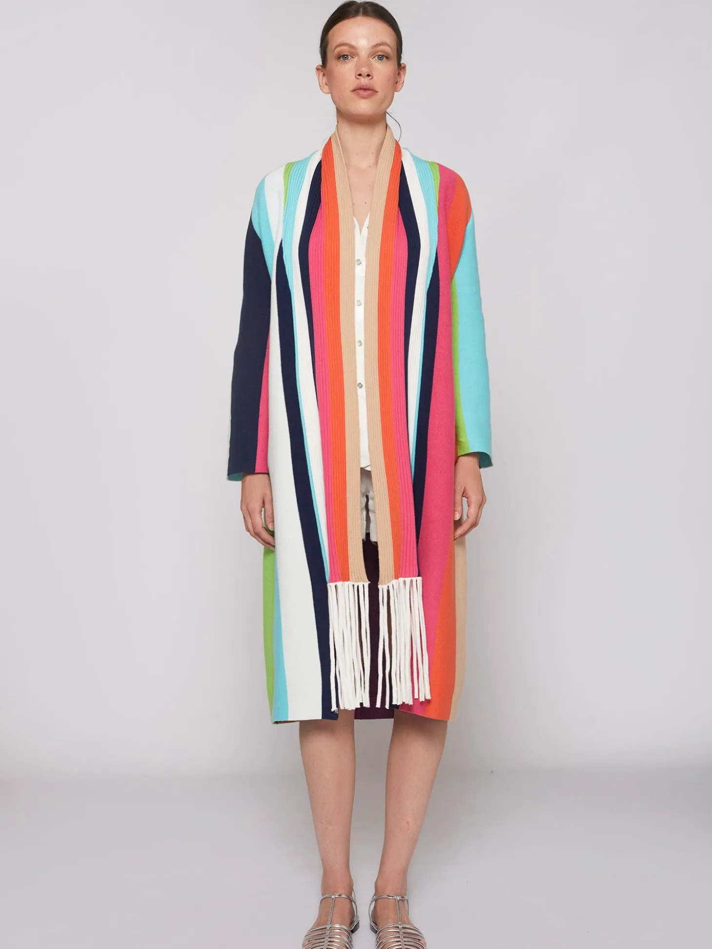 Vilagallo Cardigan Punto Rayas Multicolor Fashion